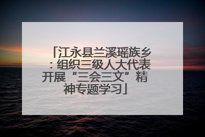 江永县兰溪瑶族乡：组织三级人大代表开展“三会三文”精神专题学习
