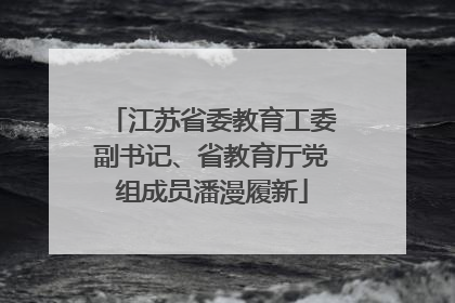 江苏省委教育工委副书记、省教育厅党组成员潘漫履新