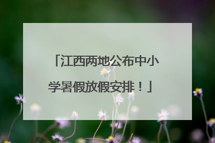 江西两地公布中小学暑假放假安排！