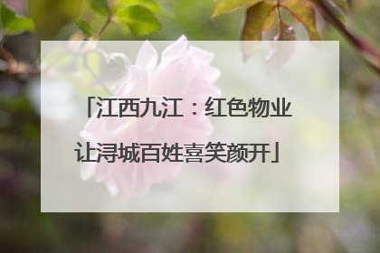 江西九江：红色物业让浔城百姓喜笑颜开