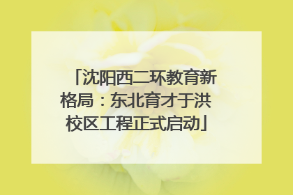 沈阳西二环教育新格局：东北育才于洪校区工程正式启动