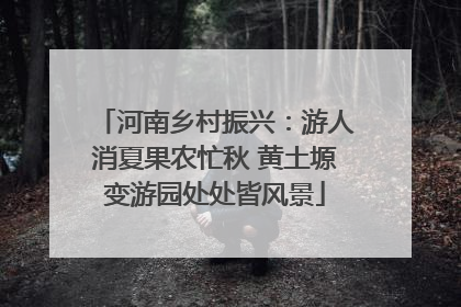 河南乡村振兴：游人消夏果农忙秋 黄土塬变游园处处皆风景