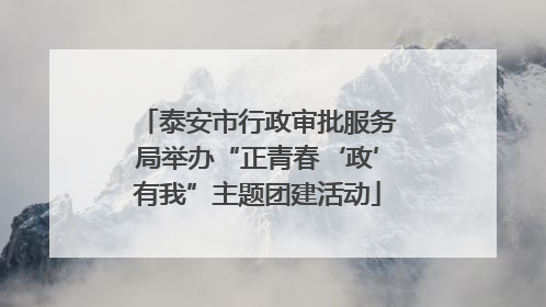 泰安市行政审批服务局举办“正青春‘政’有我”主题团建活动