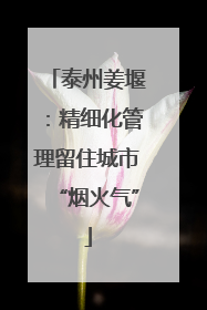 泰州姜堰：精细化管理留住城市“烟火气”