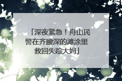 深夜紧急！舟山民警在齐腰深的滩涂里救回失踪大妈