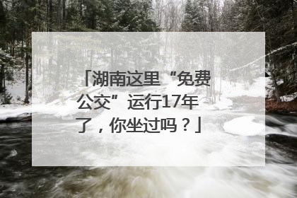 湖南这里“免费公交”运行17年了，你坐过吗？