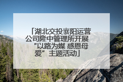 湖北交投襄阳运营公司隆中管理所开展“以路为媒 感恩母爱”主题活动