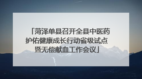 菏泽单县召开全县中医药护佑健康成长行动省级试点暨无偿献血工作会议