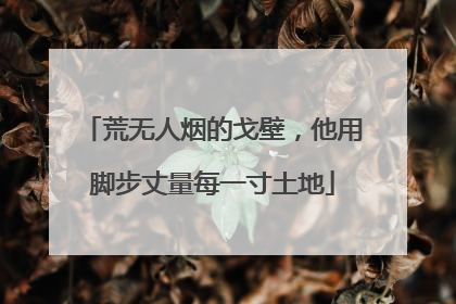 荒无人烟的戈壁，他用脚步丈量每一寸土地