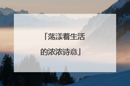 荡漾着生活的浓浓诗意