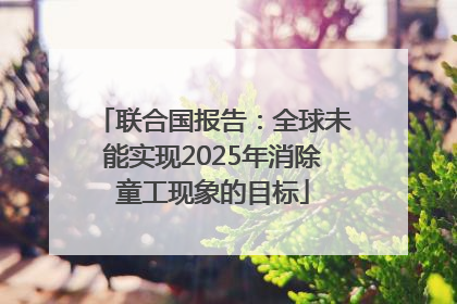 联合国报告：全球未能实现2025年消除童工现象的目标