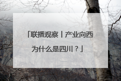 联播观察丨产业向西 为什么是四川？