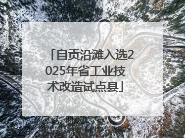 自贡沿滩入选2025年省工业技术改造试点县