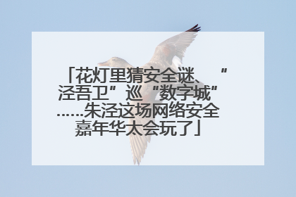 花灯里猜安全谜、“泾吾卫”巡“数字城”……朱泾这场网络安全嘉年华太会玩了