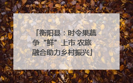 衡阳县：时令果蔬争“鲜”上市 农旅融合助力乡村振兴