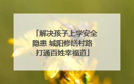 解决孩子上学安全隐患 城阳修缮村路打通百姓幸福道