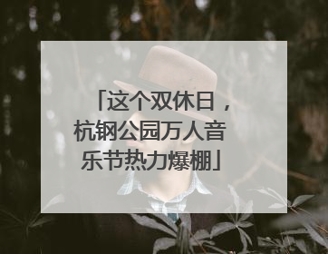 这个双休日，杭钢公园万人音乐节热力爆棚