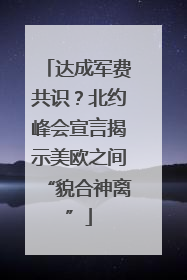 达成军费共识？北约峰会宣言揭示美欧之间“貌合神离”