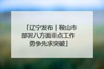 辽宁发布｜鞍山市部署八方面重点工作勇争先求突破
