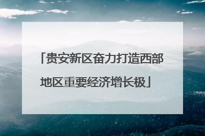 贵安新区奋力打造西部地区重要经济增长极