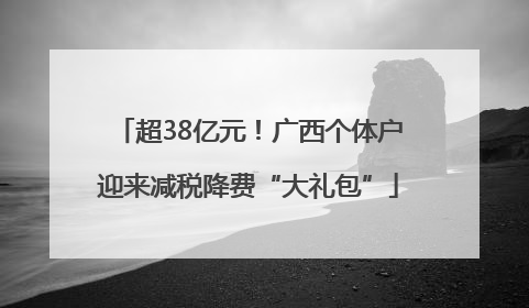 超38亿元！广西个体户迎来减税降费“大礼包”