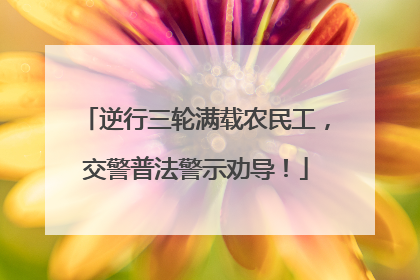 逆行三轮满载农民工，交警普法警示劝导！