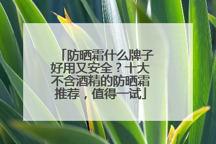 防晒霜什么牌子好用又安全？十大不含酒精的防晒霜推荐，值得一试