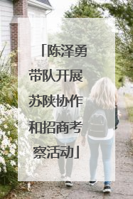 陈泽勇带队开展苏陕协作和招商考察活动