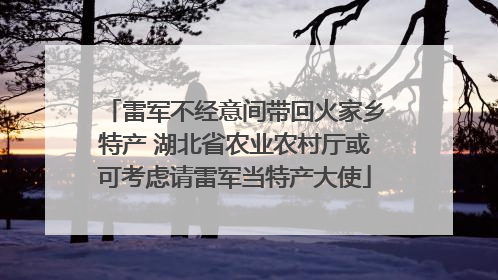 雷军不经意间带回火家乡特产 湖北省农业农村厅或可考虑请雷军当特产大使