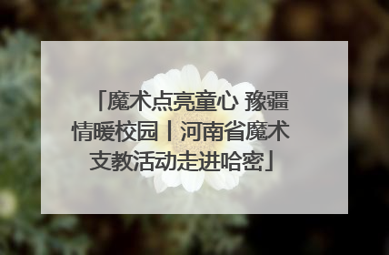 魔术点亮童心 豫疆情暖校园丨河南省魔术支教活动走进哈密