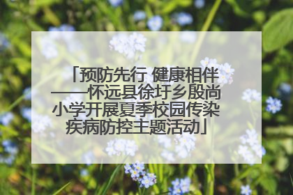 预防先行 健康相伴——怀远县徐圩乡殷尚小学开展夏季校园传染疾病防控主题活动