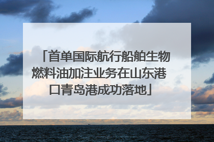 首单国际航行船舶生物燃料油加注业务在山东港口青岛港成功落地