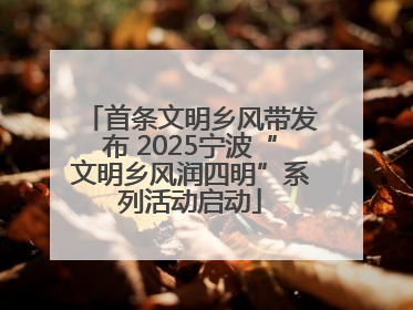 首条文明乡风带发布 2025宁波“文明乡风润四明”系列活动启动
