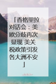 香格里拉对话会：美欧分歧再次显现 美关税政策引发各大洲不安