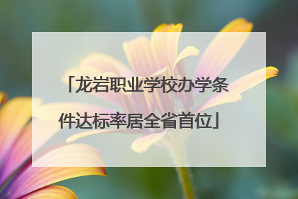 龙岩职业学校办学条件达标率居全省首位