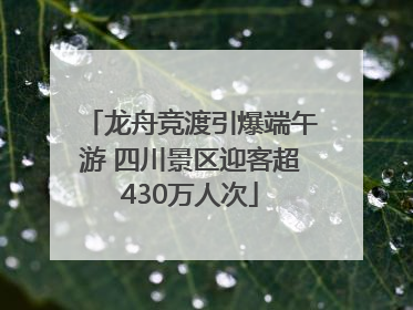 龙舟竞渡引爆端午游 四川景区迎客超430万人次