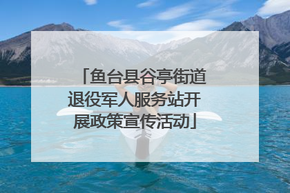 鱼台县谷亭街道退役军人服务站开展政策宣传活动