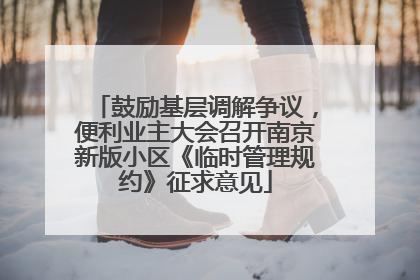鼓励基层调解争议，便利业主大会召开南京新版小区《临时管理规约》征求意见