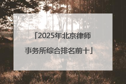 2025年北京律师事务所综合排名前十