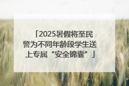 2025暑假将至民警为不同年龄段学生送上专属“安全锦囊”