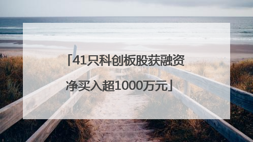 41只科创板股获融资净买入超1000万元