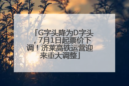 G字头降为D字头，7月1日起票价下调！济莱高铁运营迎来重大调整
